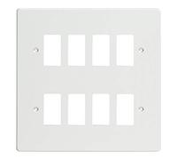 Varilight XDQPG8 PowerGrid Premium White 8-Gang Grid Plate (Double Twin Plate)