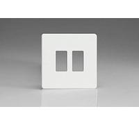 Varilight XDQPGY2S Screwless Premium White 2 Gang Grid Plate (Single Plate)