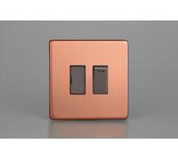 Varilight XDY6NS.BC Switched Fused Spur + Neon, Urban Screwless Brushed Copper Iridium Insert