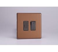 Varilight XDY6NS.BZ Switched Fused Spur + Neon, Urban Screwless Brushed Bronze Iridium Insert