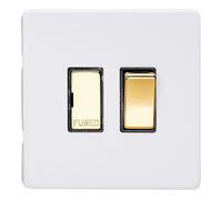 Varilight XDY6VDS.PD Switched Fused Spur, Screwless Primed + Brass Insert