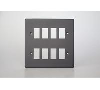 Varilight XDYPG8.MB PowerGrid Plate, Matt Black, 8-Gang