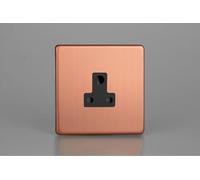 Varilight XDYRP5ABS.BC 5A Round Pin Socket, Urban Screwless Brushed Copper + Black Insert