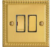 Varilight XG6D Georgian Brass 13A Switched Fused Spur Decorative Rocker
