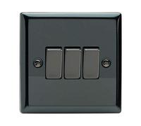 Varilight Light Switch Xi3D – 3G 1 or 2W 10A Rocker – Iridium Black