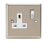 Varilight XN4DW 13A Switched Socket 1 Gang White Satin