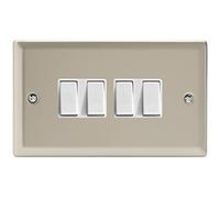 Varilight XN9W Rocker Switches 4 Gang Satin White
