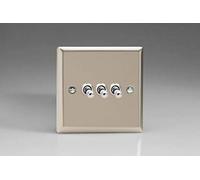 Varilight XNT3 Toggle Switches 3 Gang Satin