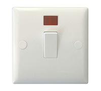 Varilight XO20NW Value Polar White 1 Gang 20A Double Pole Switch + Neon Indicator