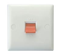 Varilight XO45SW Value Polar White 45A DP Cooker Switch Single Plate in Grey Varilight Grey