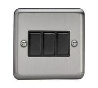 Varilight Xs3B Rocker Switches 3 Gang Black