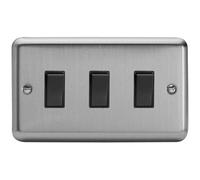 Varilight Xs93B Rocker Switches 3 Gang Black