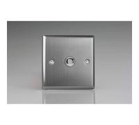 Varilight XTP1 Classic Brushed Steel 1-Gang 6A 1 or 2 Way Push-On/Off Impulse in Grey Varilight Grey