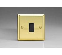 Varilight XV1B Rocker Switches Black 1 Gang Victorian Brass