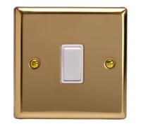 Varilight XV7W Rocker Switches 1 Gang White Victorian Brass