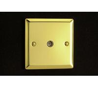 Varilight XV8 Victorian Brass 1 Gang Co-Axial TV Socket