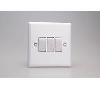 Varilight XY3W.CW Triple Light Switch, 10A, 3-Gang, 2-Way, Urban Chalk White