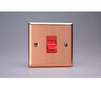 Varilight XY45S.BC 45A Cooker Switch, Urban Brushed Copper + Red Insert