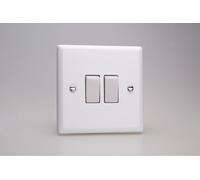 Varilight XY71W.CW Intermediate & 2-Way Switch, 10A, 2-Gang, Urban Chalk White