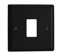 Varilight XYPGY1.MB Urban Matt Black 1-Gang PowerGrid Plate (Single Plate) Varilight Black