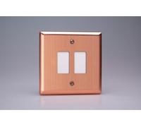 Varilight XYPGY2.BC PowerGrid Plate, Urban Brushed Copper, 2-Gang, Yoke Included