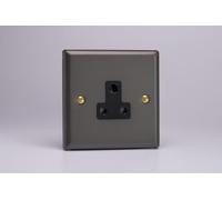 Varilight XYRP5AB.SL 5A Round Pin Socket, Vogue Slate + Black Insert