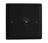 Varilight Single Toggle Light Switch 2-Way - Urban Matt Black With Iridium Toggle, XYT1.MB