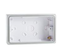 Varilight YBD/C Polished Chrome Decorative Twin Socket Back Pattress Box Surface, White, 91x151x35mm