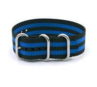 Vario Military Dive Ballistic Nylon Blue Stripe Premium Replacement Watch Band (22mm)