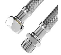 VARIOSAN Flexible hose 17499, 3/8 inch male thread x 3/8 inch nut, 500 mm, stainless steel sheath, DVGW certified, drinking water, flexible reinforced hose