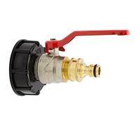VARIOSAN IBC ball valve with plug-in system, 16195, 3/4 inch, S60 x 6, brass, Gardena system