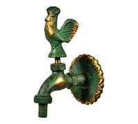 Variosan Retro Garden Tap, 1/2-Inch, Patinated Brass, Large Gap Between Tap and Wall, Solid Wall Rosette
