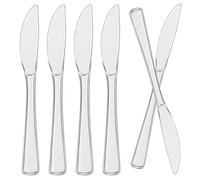 various 100 Pieces Reusable Transparent Knives, Dishwasher Safe, Cutlery for Parties, Weddings, Events, for Hot and Cold Food