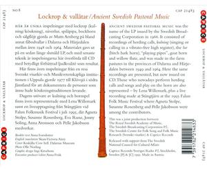 VARIOUS ARTISTS - LOCKROP & VALL†TAR: ANCIENT SWEDISH PASTORAL MUSIC NEW CD