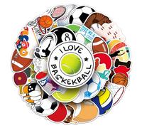 Various Ball Sports Stickers for Boys Girls Teens Adults, Popular Waterproof Vinyl Stickers for Phone Laptop Flasks Water Bottle Luggage Cup Bike Car Notebook, Trendy Decals Pack[Ball Sports-50Pcs]