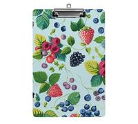Various Berry Paintings Clipboard 8.5×12.5 Inch Acrylic Clip Board with Metal Clip A4 Letter Size Decorative Clipboard Cute Hanging Clipboards for Office, Teacher, Nurse, Doctor,