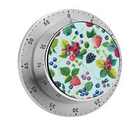 Various Berry Paintings Kitchen Timers for Cooking Visual Timer Stainless Steel Magnetic Timer with Alarm Cooking Timers for Baking, Exercise, Sports, Study & Outdoor Use