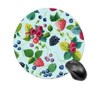 Various Berry Paintings Mouse Pad Round Laptop Mouse Mat Cute Computer Mousepad Keyboard Pad Non-Slip Desk Pads for Gaming Office Work Home
