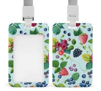 Various Berry Paintings Retractable ID Badge Holder with Lanyard - Vertical Badge Reel,Keychain Clip,Name Tag Id Card Holder Protector for Nurse Officer Teacher Security Staff Women Men