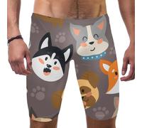 Various Breeds Dogs Jammers for Men, Size S to 3XL Swim Jammer Swimsuit for Practice and Competition Swimming Multicolor