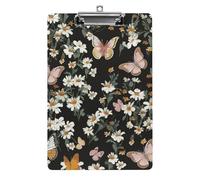 Various Butterflies and Daisies Clipboard 8.5×12.5 Inch Acrylic Clip Board with Metal Clip A4 Letter Size Decorative Clipboard Cute Hanging Clipboards for Office, Teacher, Nurse, Doctor,
