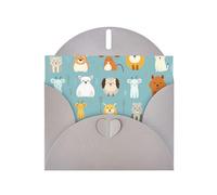 Various cartoon animals Gray Patterns greeting card 6x4 inches with envelope, covering birthdays, weddings and other occasions