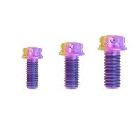 Various Color M10 P1.5mm 20-75mm TC4 GR5 Titanium Alloy, A3 T50 Flange Head Screw Bolt For Motorcycle Replacement And Upgrade(Golden,M10x20mm)