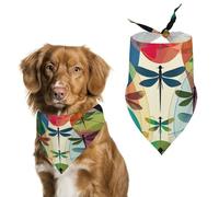Various Colorful Dragonflies Dog Bandana Triangle Dog Scarf Washable Polyester Dog Bibs Cute Pet Bandana for Medium Large Dogs Puppy and Cats