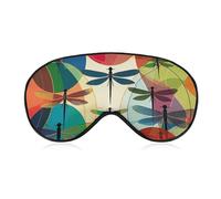Various Colorful Dragonflies Sleep Mask Soft Comfortable Eye Mask with Adjustable Strap Eye Cover Eye Shade for Men Women Work Travel