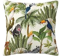 Various Cute Animals Double Sided Pillow Covers Tropical Forest Pattern Plush Pillowcases Square Cushion Pillow A 45cm*45cm