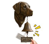 Various Dog Doorbells for Welcoming, Rustic, Wall Mounted Vintage with Animal Motif, with Dog Head for Stem, for Entrance, Stem, Garden Land, Living Area