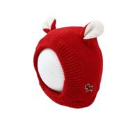 Various dog ear muffs, noise-reducing ear protectors, noise-cancelling ear muffs, knitted rabbit-ear hats for puppies, pet anti-anxiety ear covers, multi-coloured dog ear protectors (Red)