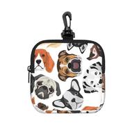Various Dog Patterns, Square Zipper Storage Bag, Neoprene Coin Purse, Small Wallets, Change Pouch, Change Purse