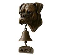 Various Dog Welcome Doorbell - Vintage Funny 3D Animal Cast Iron Resin Hanging Entry Bell for Porch Front Home Door Wall Decoration Housewarming Dogs Lover Gift (Boxer Dog)